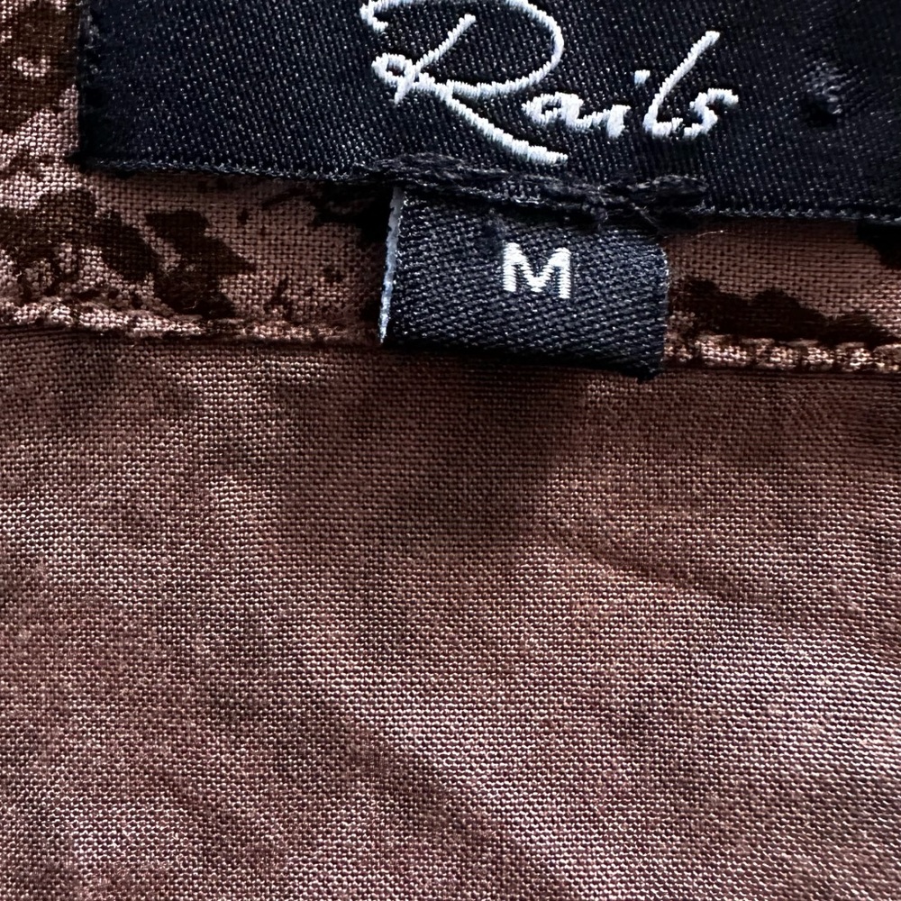 Rails Brown Snake Print Button-Up Blouse - Picture 4 of 6